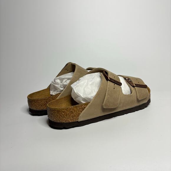 Birkenstock Arizona Waxy Leather Sandals in Tobacco Brown - Picture 4 of 9